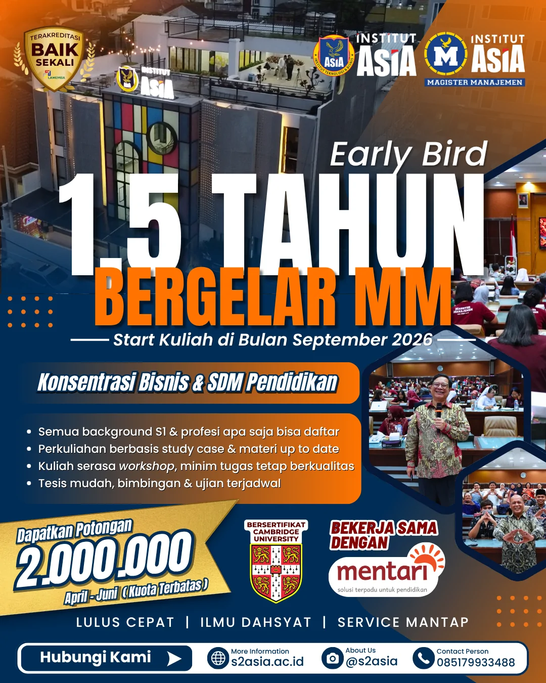 Program Early Bird S2 Magister Manajemen Institut Asia Malang 2026