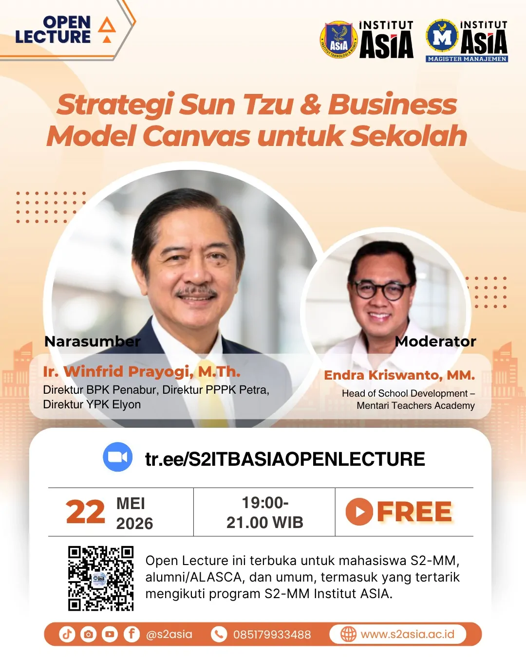 Webinar Strategi Sun Tzu dan Business Model Canvas Sekolah Magister Manajemen Institut Asia Malang.